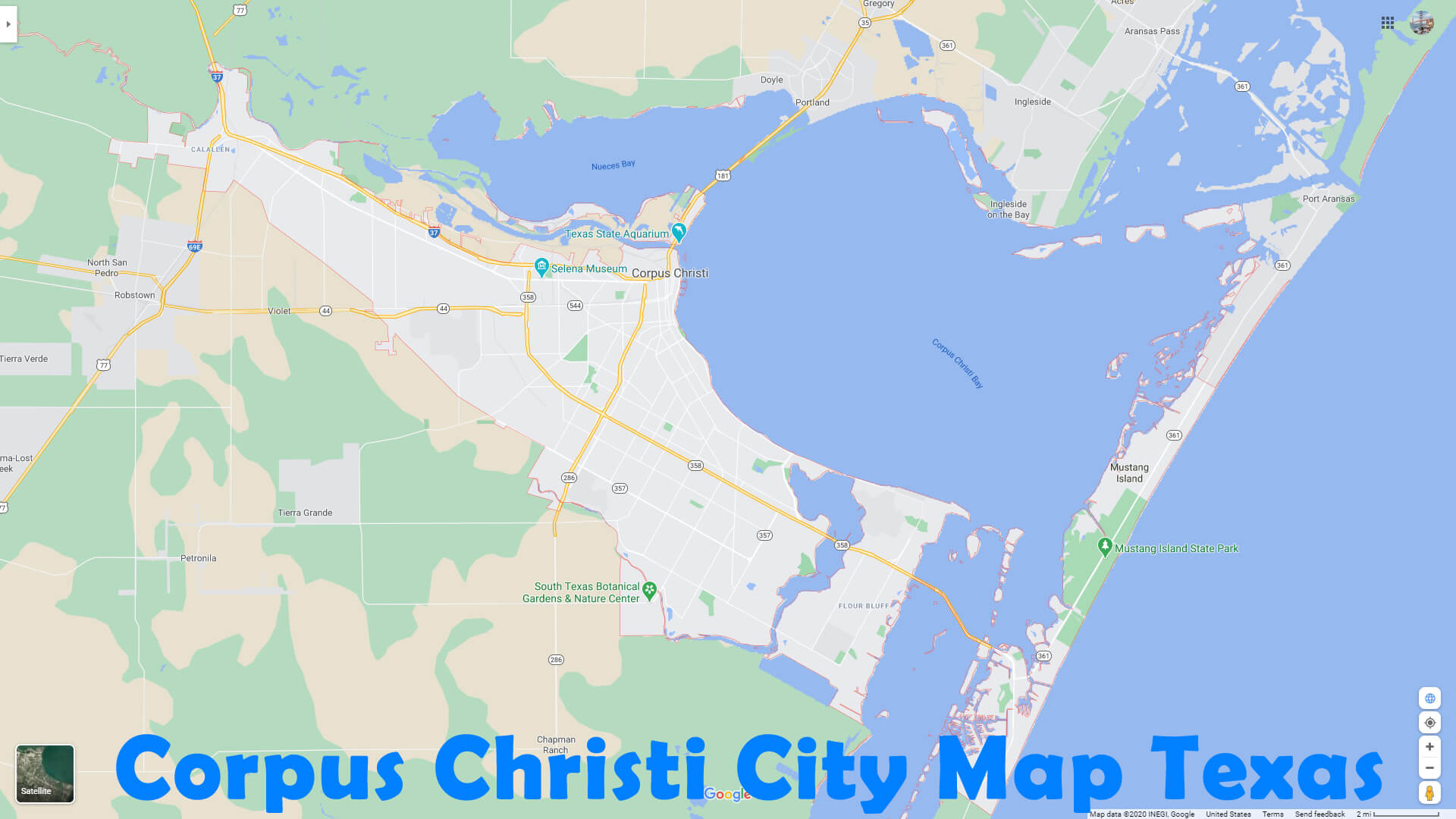 Corpus Christi City Map Texas